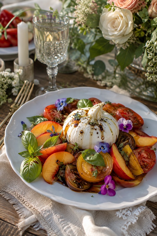 Garden Burrata Salad Plates