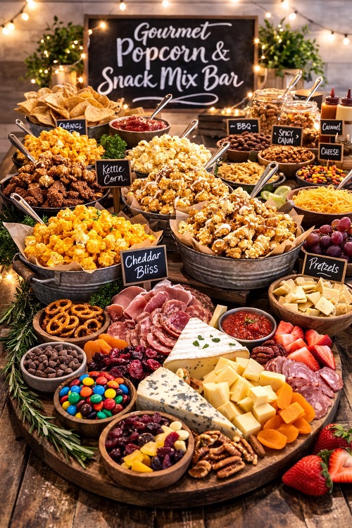 Gourmet Popcorn or Snack Mix Bar