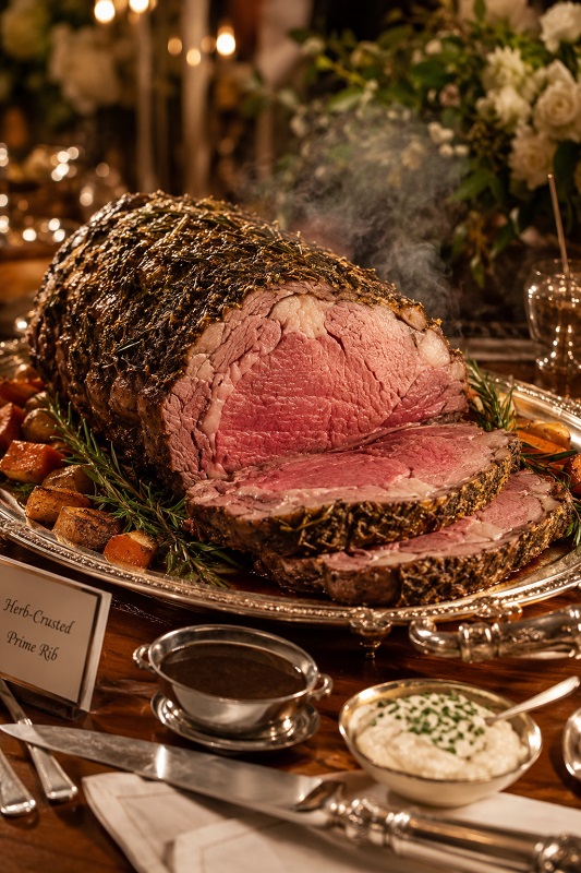 Herb-Crusted Prime Rib Station