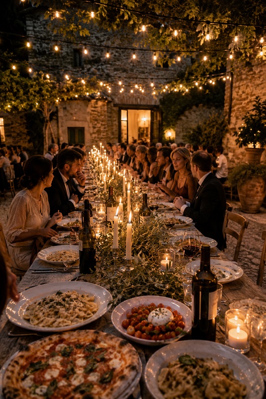 Romantic Candlelit Italian Dinner