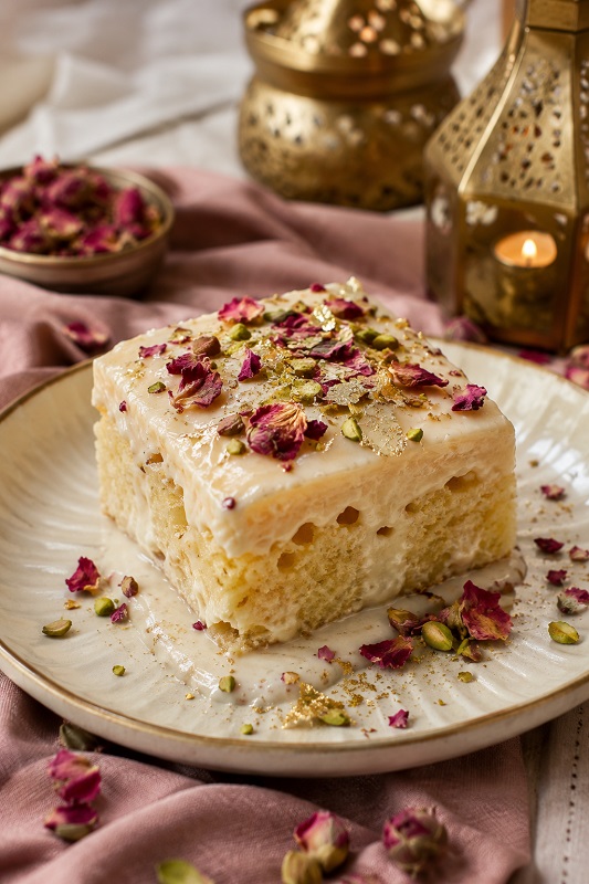 Rose Pistachio Milk Cake