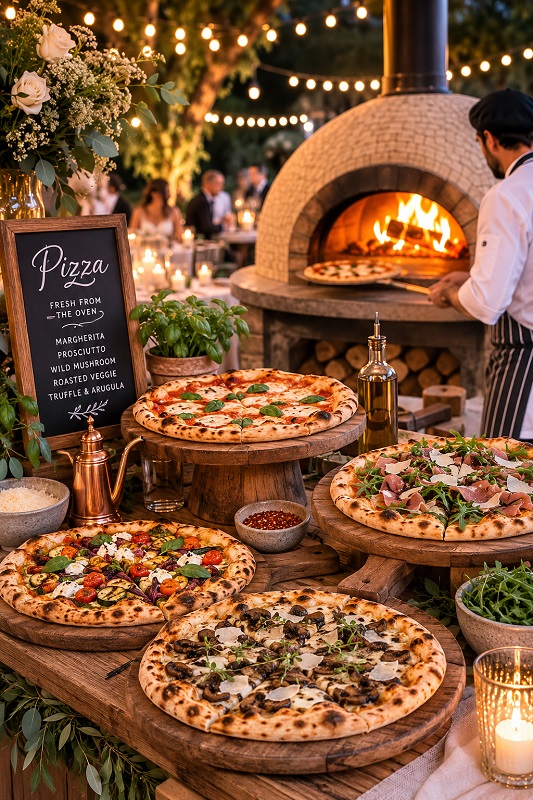 Wood-Fired Artisan Pizza Station