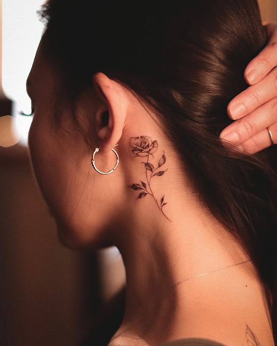 girly rose tattoo